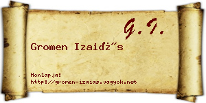 Gromen Izaiás névjegykártya